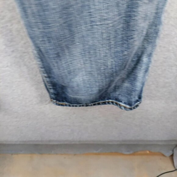 Men's 34x34 Carbon Regular Distressed Washed  Blue Jeans  Actual 34x32 5 Pocket - Picture 3 of 16